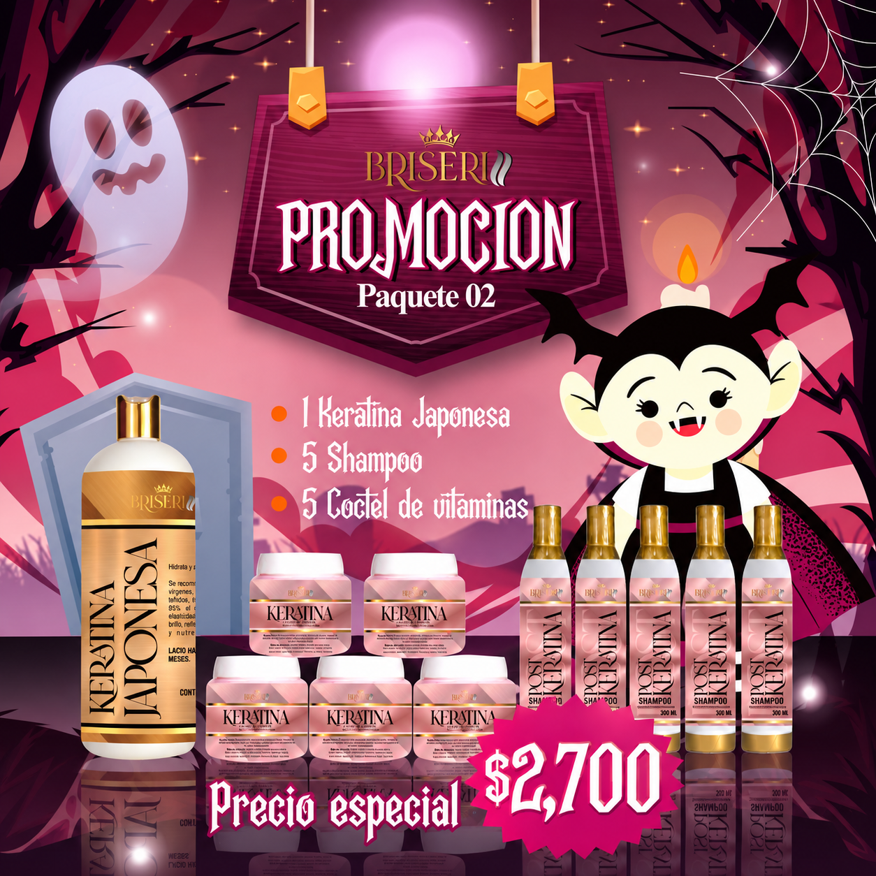 Promoción Halloween paquete Keratina japonesa